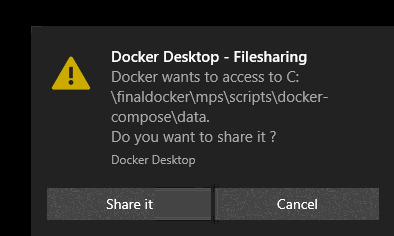Figure 1: Docker Desktop Filesharing